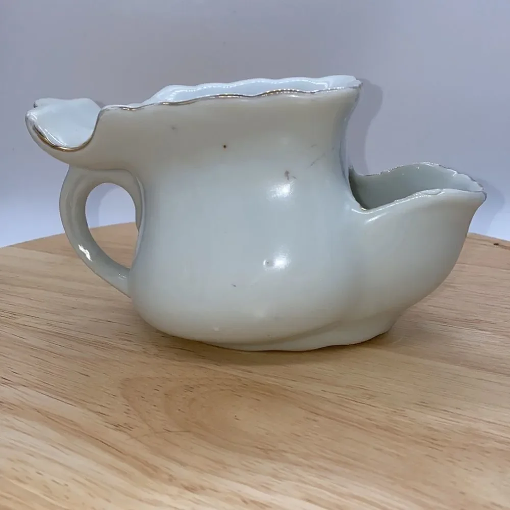 Vintage Floral Transferware Shaving Scuttle
